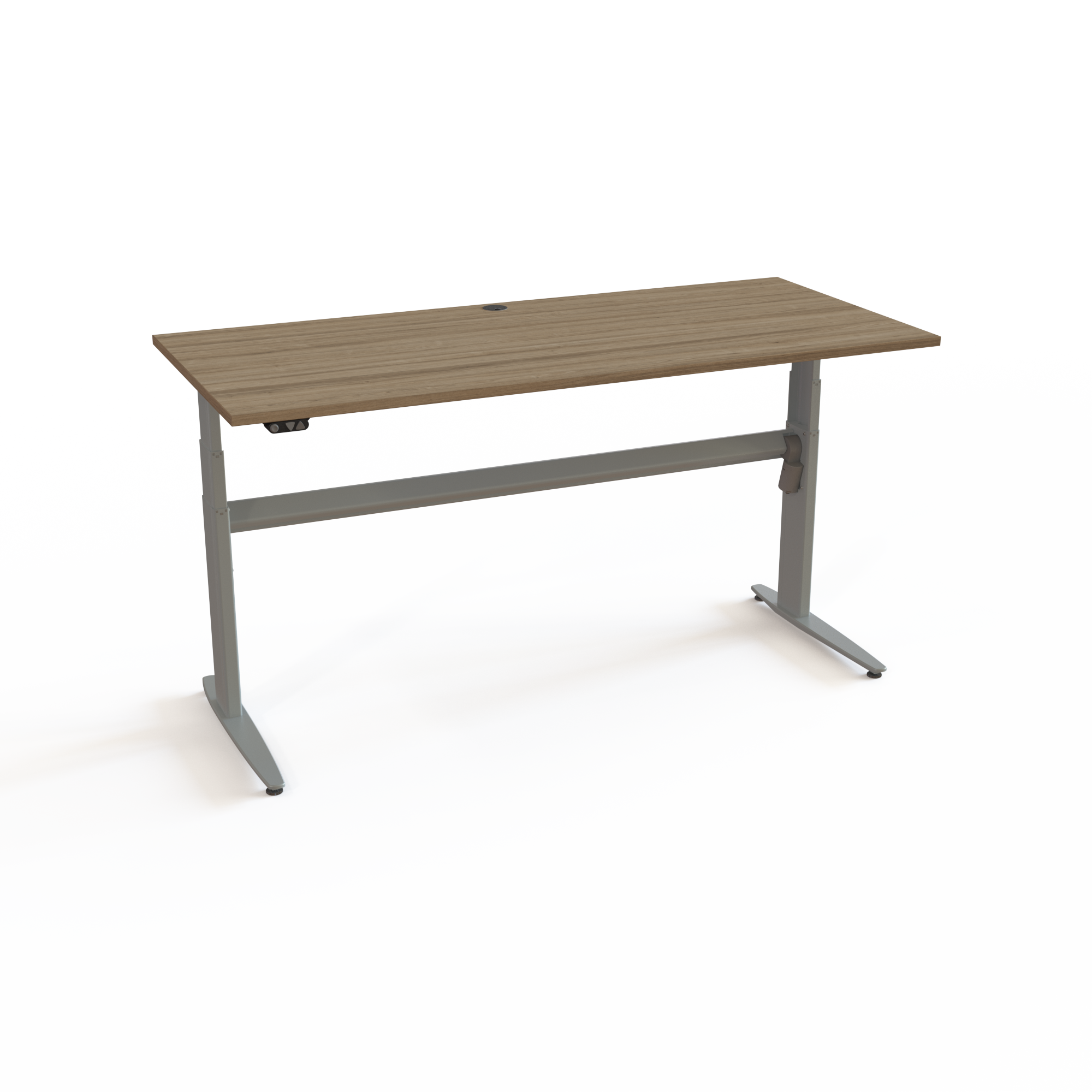 Elektrisch verstelbaar bureau | 180x80 cm | Walnoot met zilver frame
