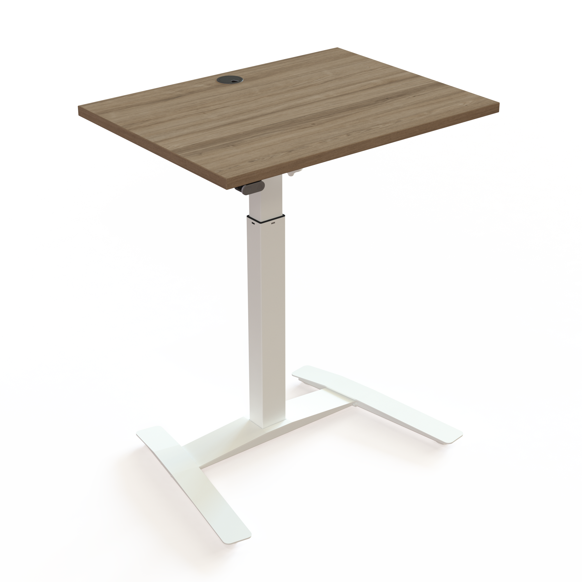 Elektrisch verstelbaar bureau | 80x60 cm | Walnoot met wit frame
