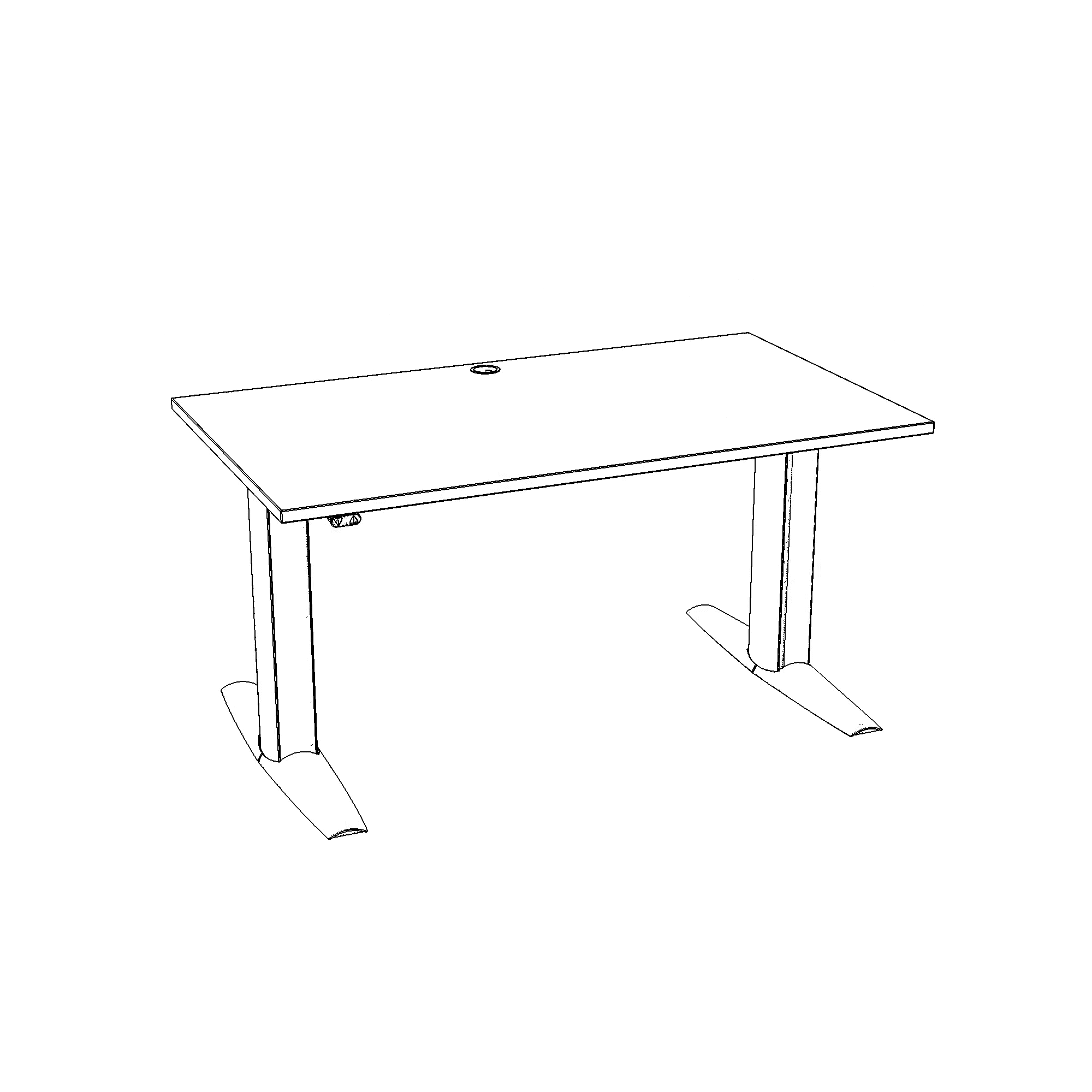 Elektrisch verstelbaar bureau | 140x80 cm | Beuken met zilver frame