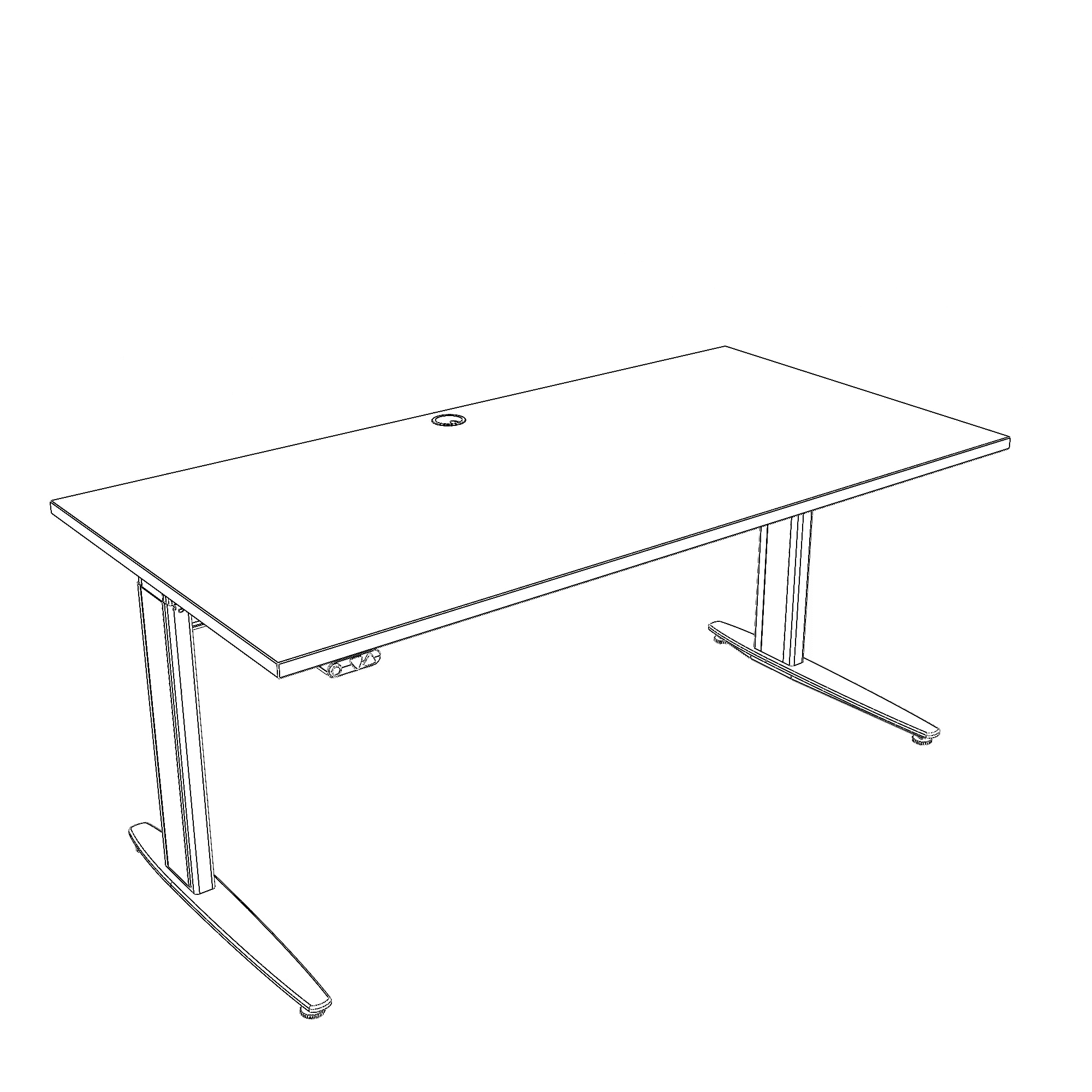 Elektrisch verstelbaar bureau | 180x80 cm | Beuken met zilver frame