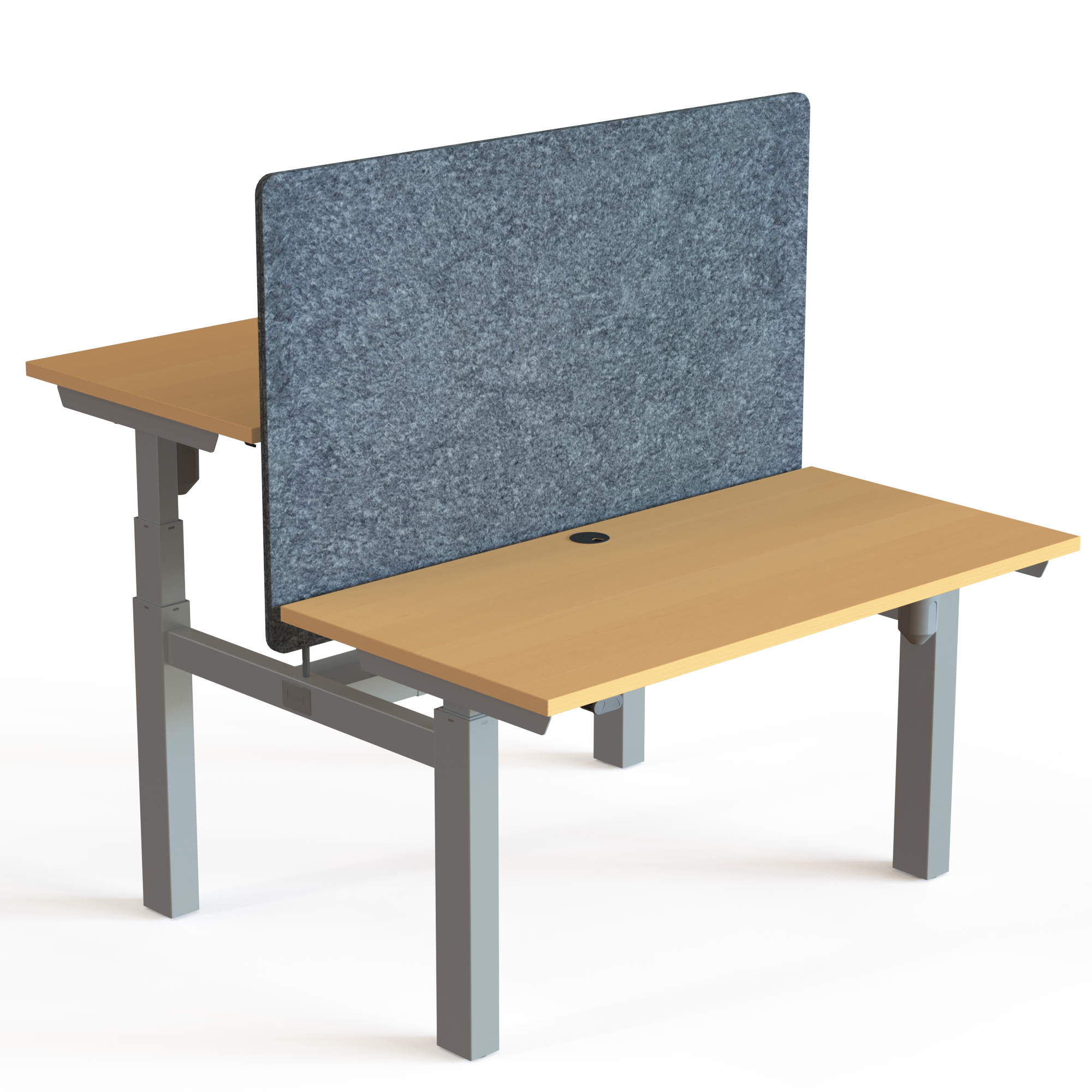 Elektrisch verstelbaar bureau | 120x60 cm | Beuken met zilver frame