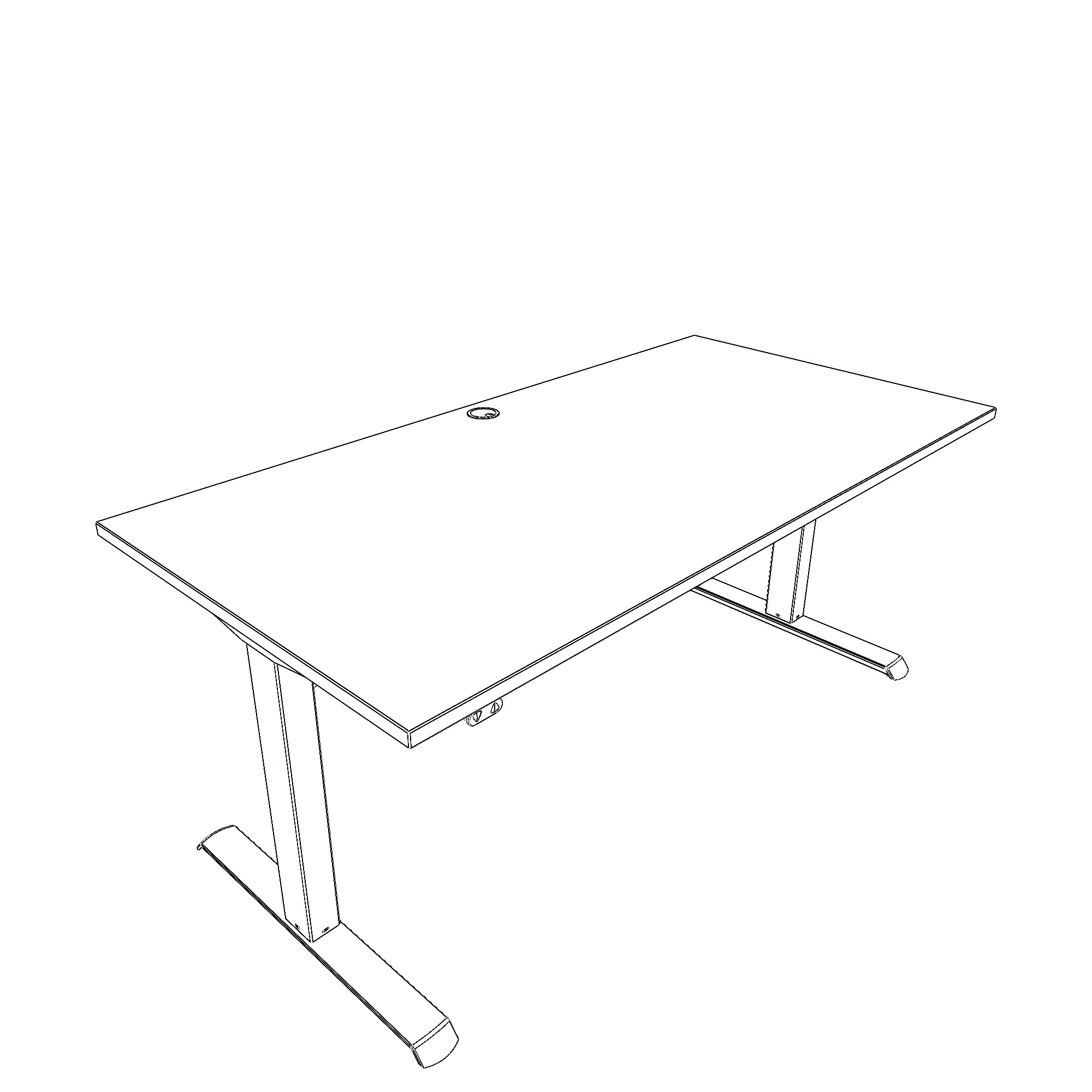 Elektrisch verstelbaar bureau | 160x80 cm | Wit met zilver frame