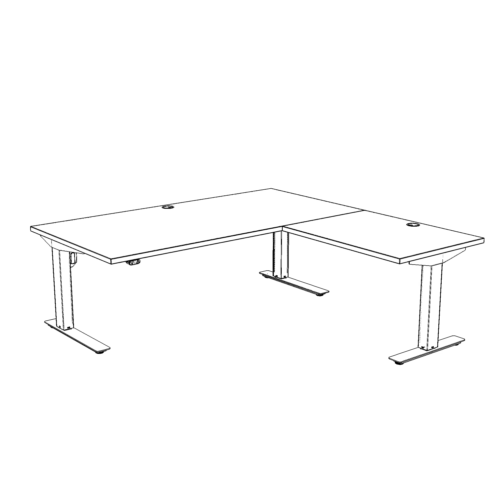 Elektrisch verstelbaar bureau | 160x160 cm | Beuken met zwart frame