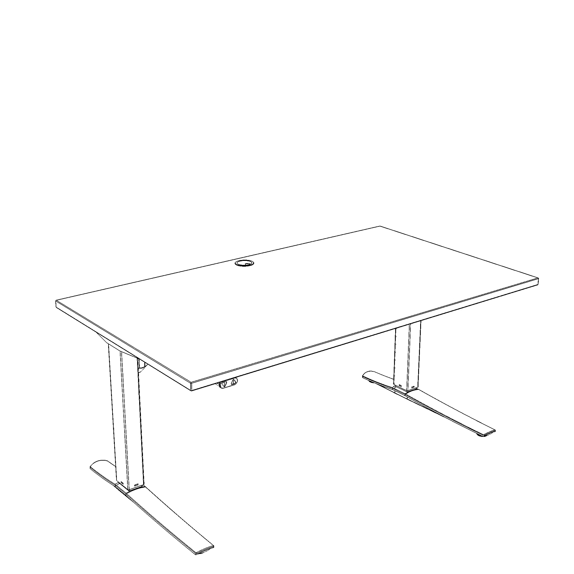 Elektrisch verstelbaar bureau | 140x80 cm | Walnoot met zwart frame