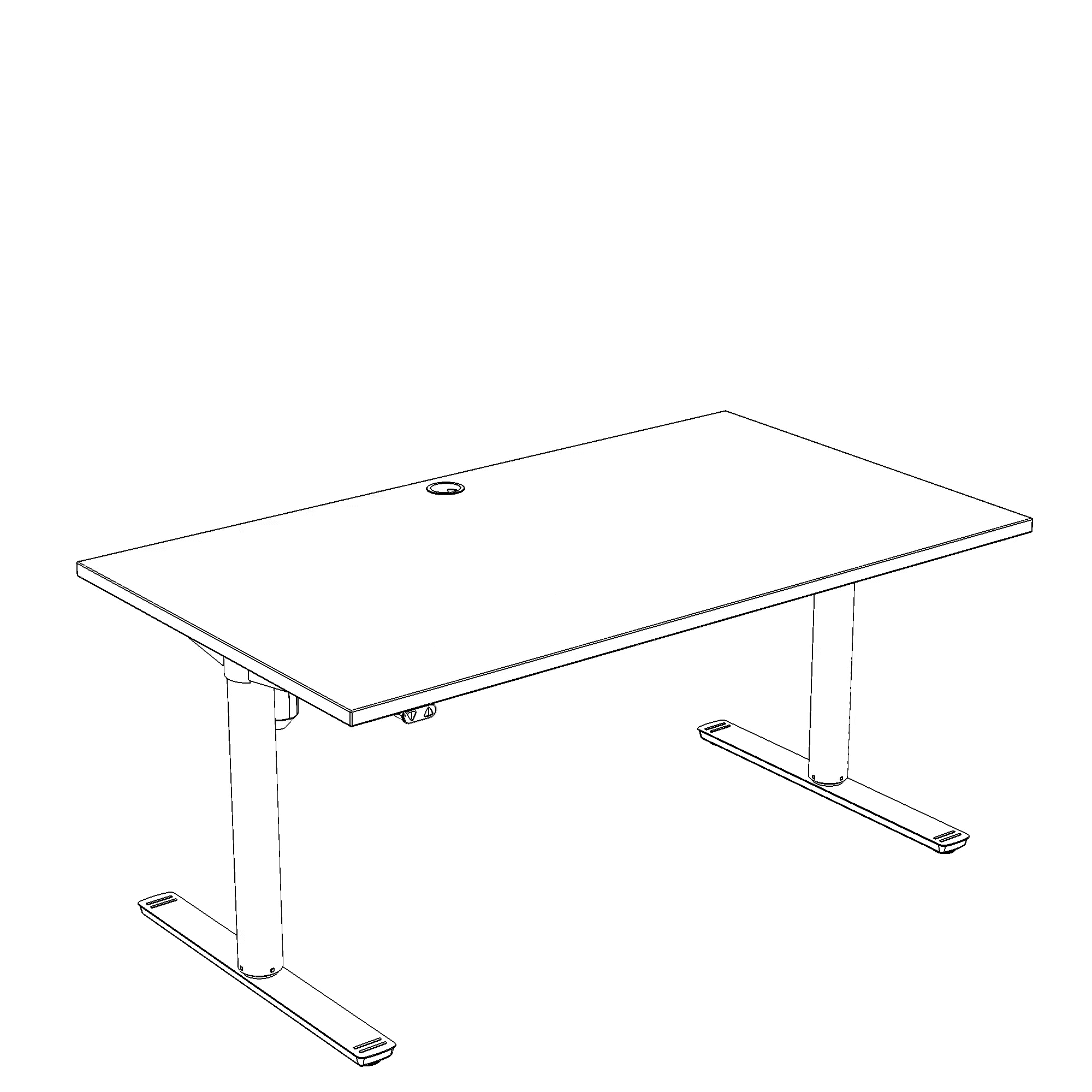Elektrisch verstelbaar bureau | 140x80 cm | Beuken met wit frame