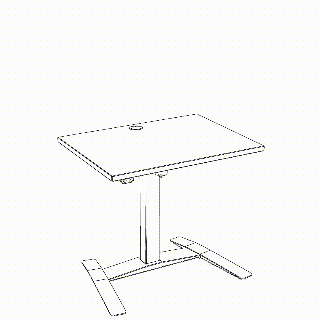 Elektrisch verstelbaar bureau | 100x80 cm | Wit met wit frame