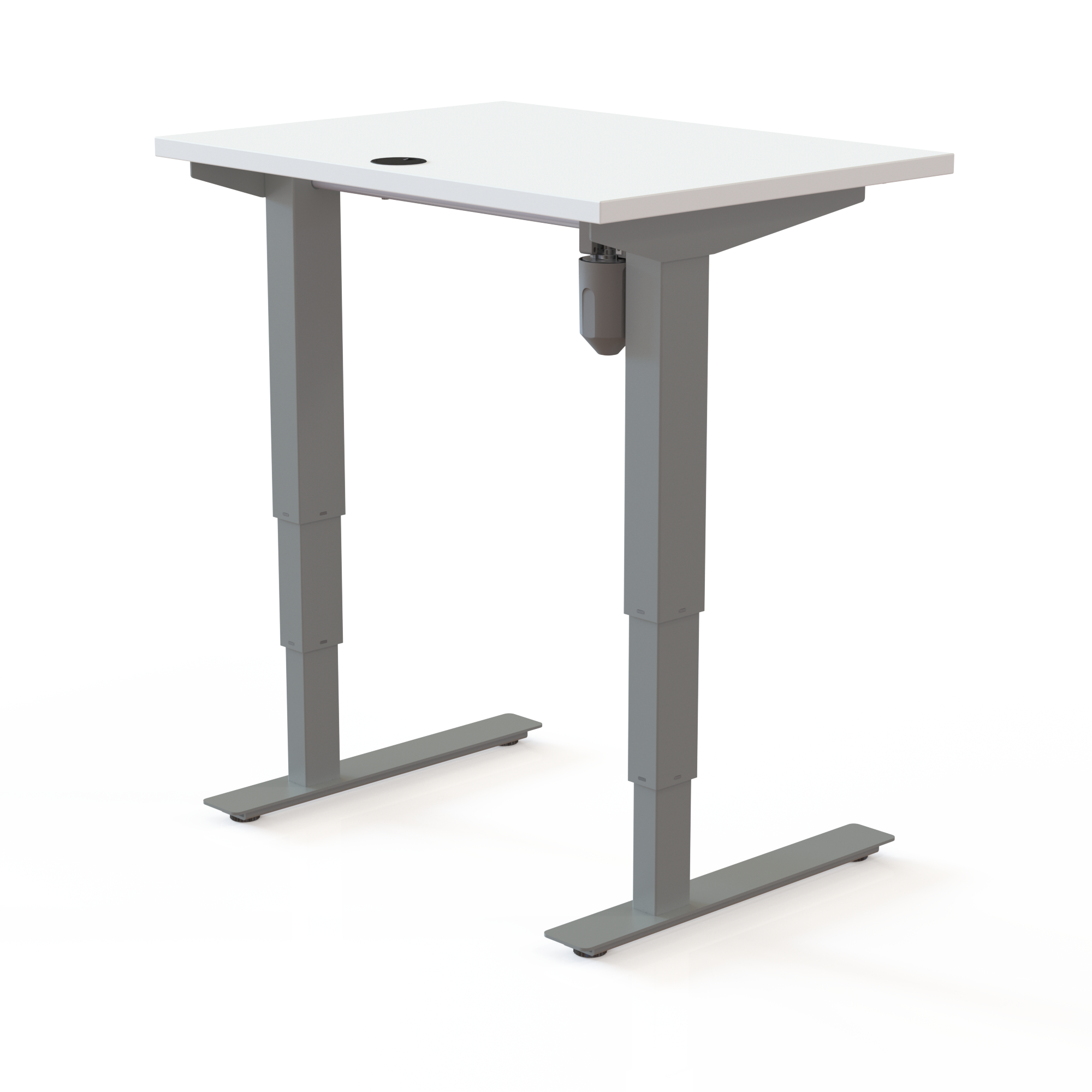 Elektrisch verstelbaar bureau | 80x60 cm | Wit met zilver frame