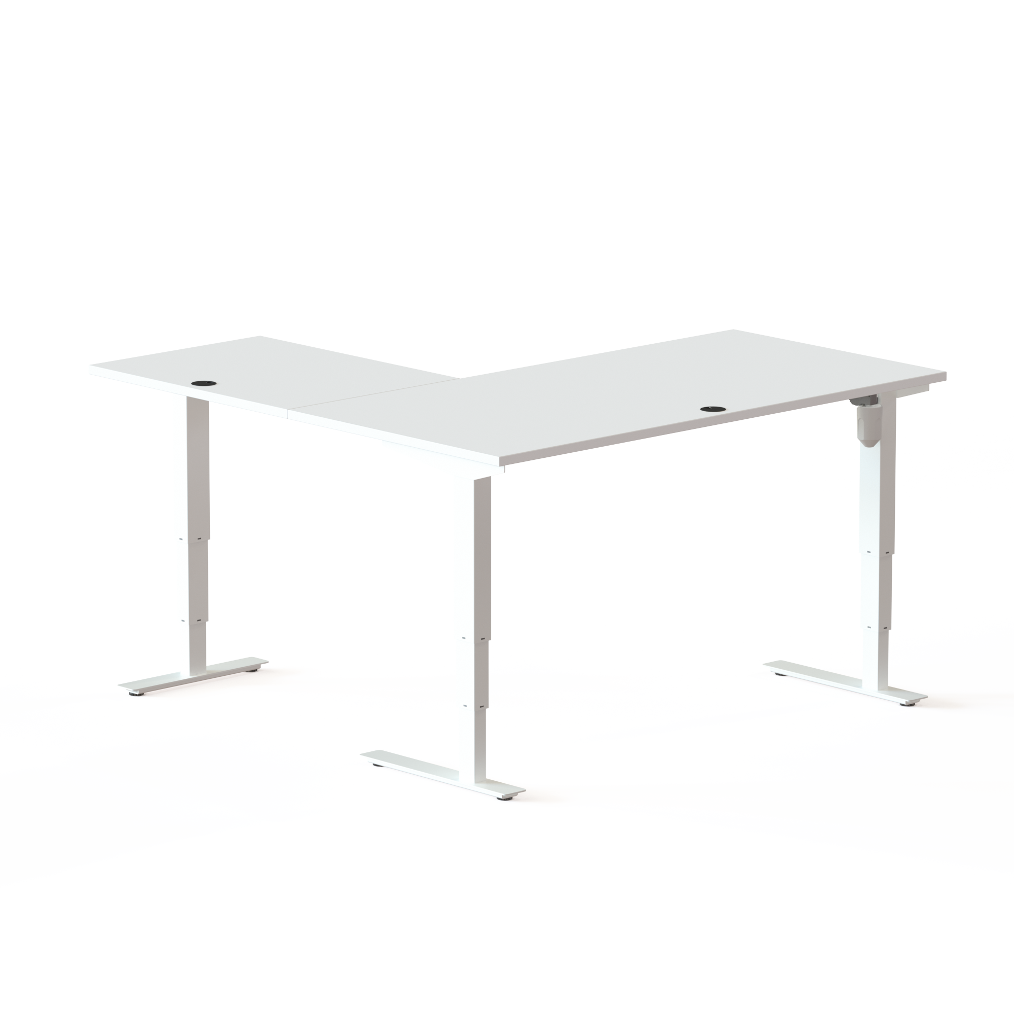 Elektrisch verstelbaar bureau | 160x160 cm | Wit met wit frame