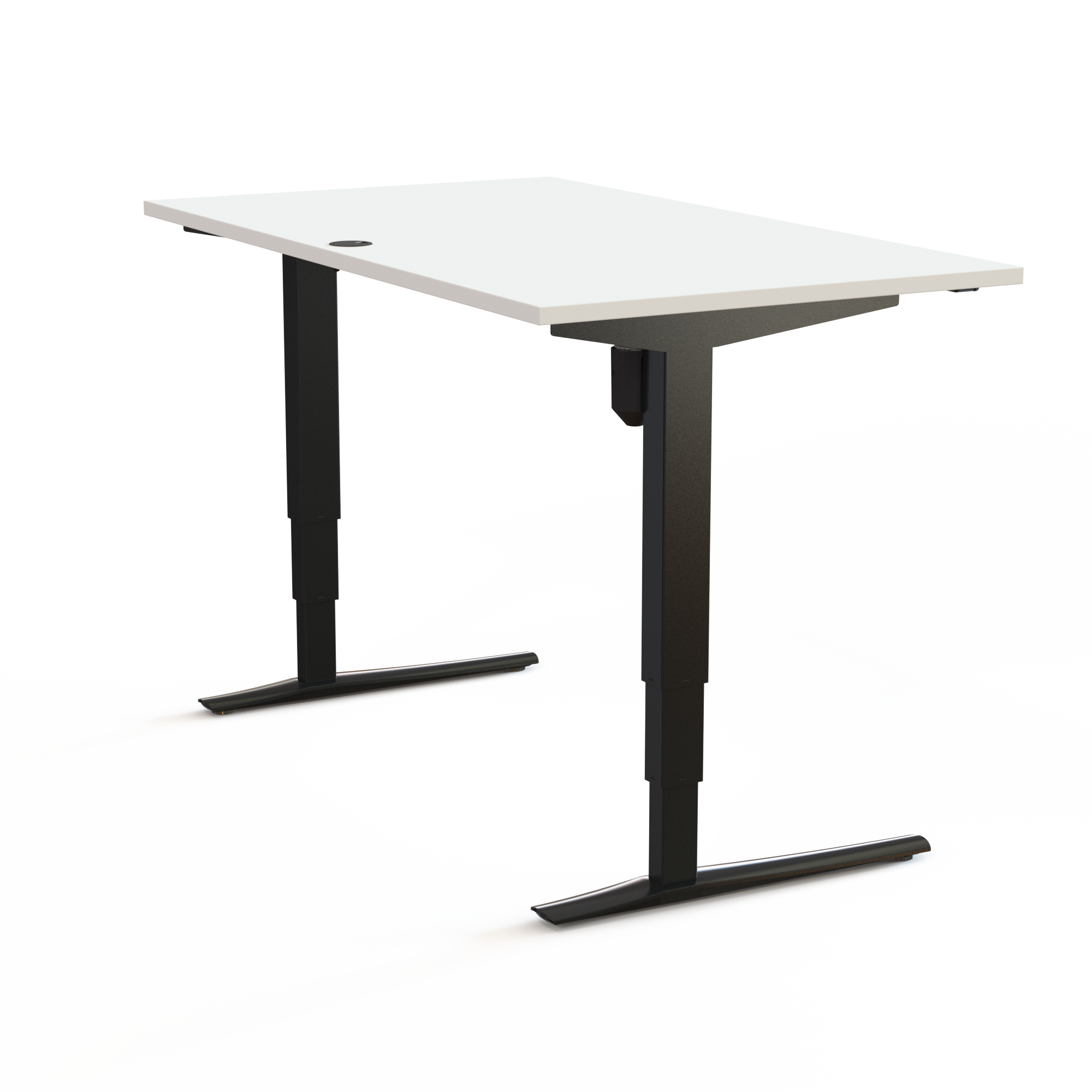 Elektrisch verstelbaar bureau | 140x80 cm | Wit met zwart frame