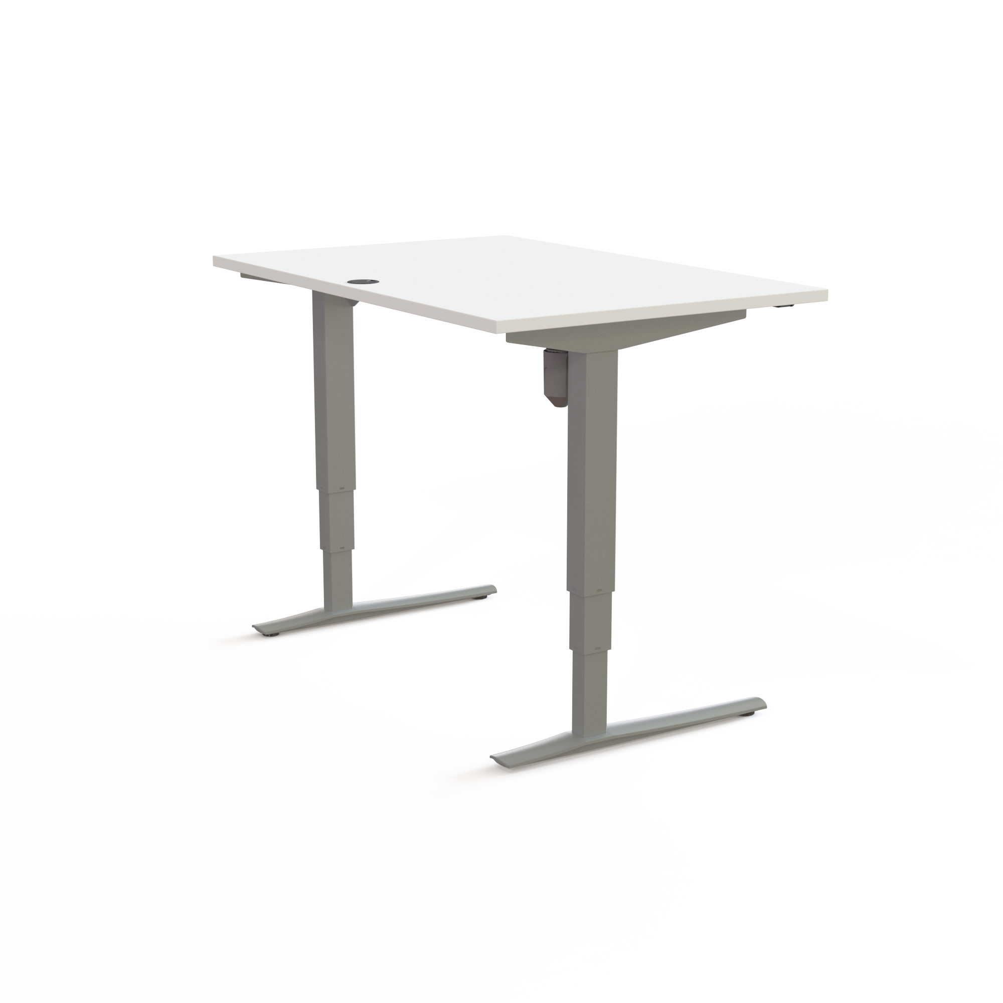 Elektrisch verstelbaar bureau | 120x80 cm | Wit met zilver frame