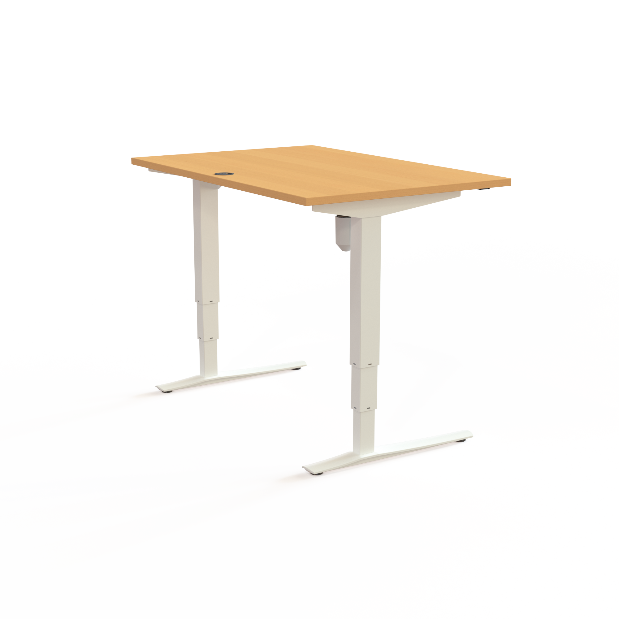Elektrisch verstelbaar bureau | 120x80 cm | Beuken met wit frame