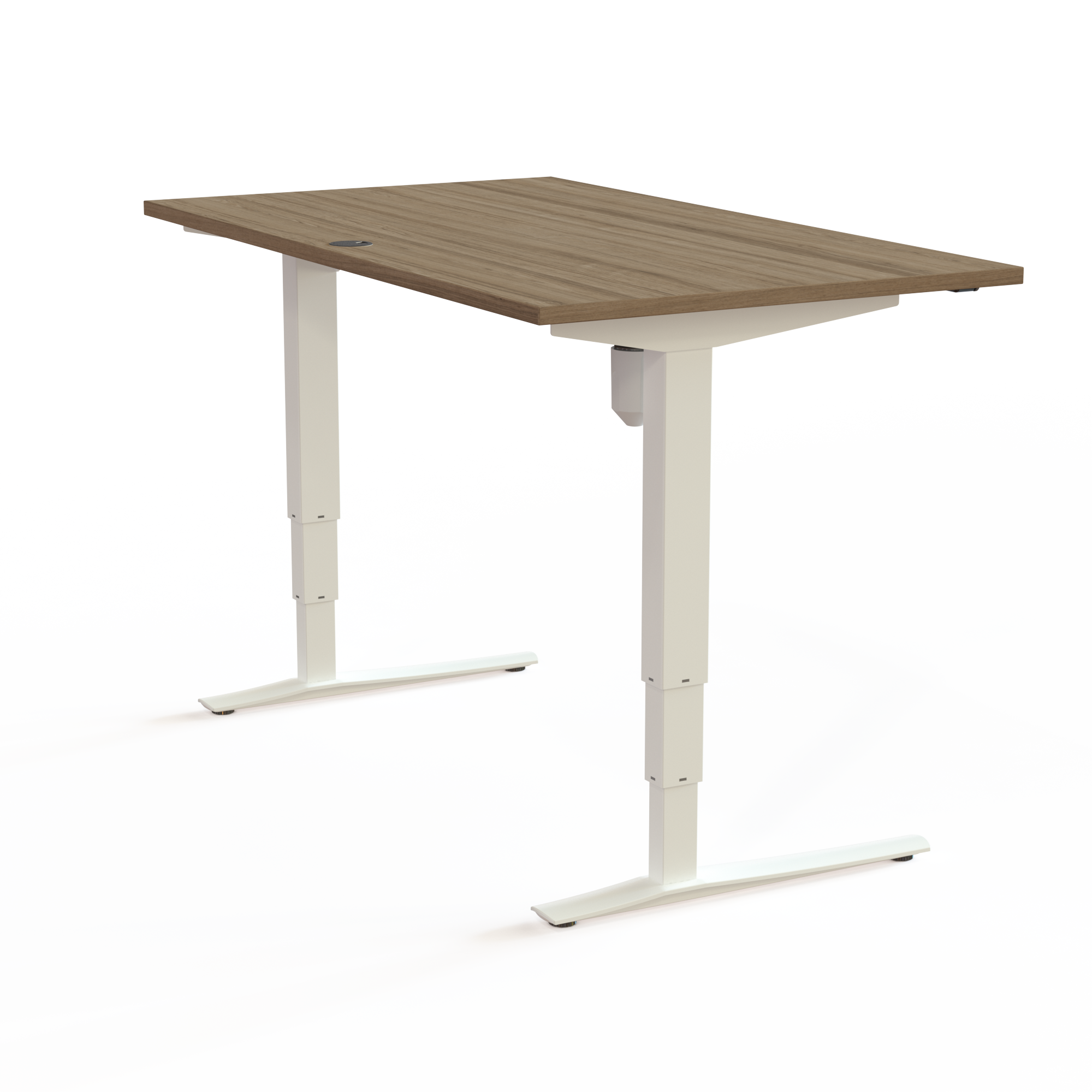Elektrisch verstelbaar bureau | 140x80 cm | Walnoot met wit frame