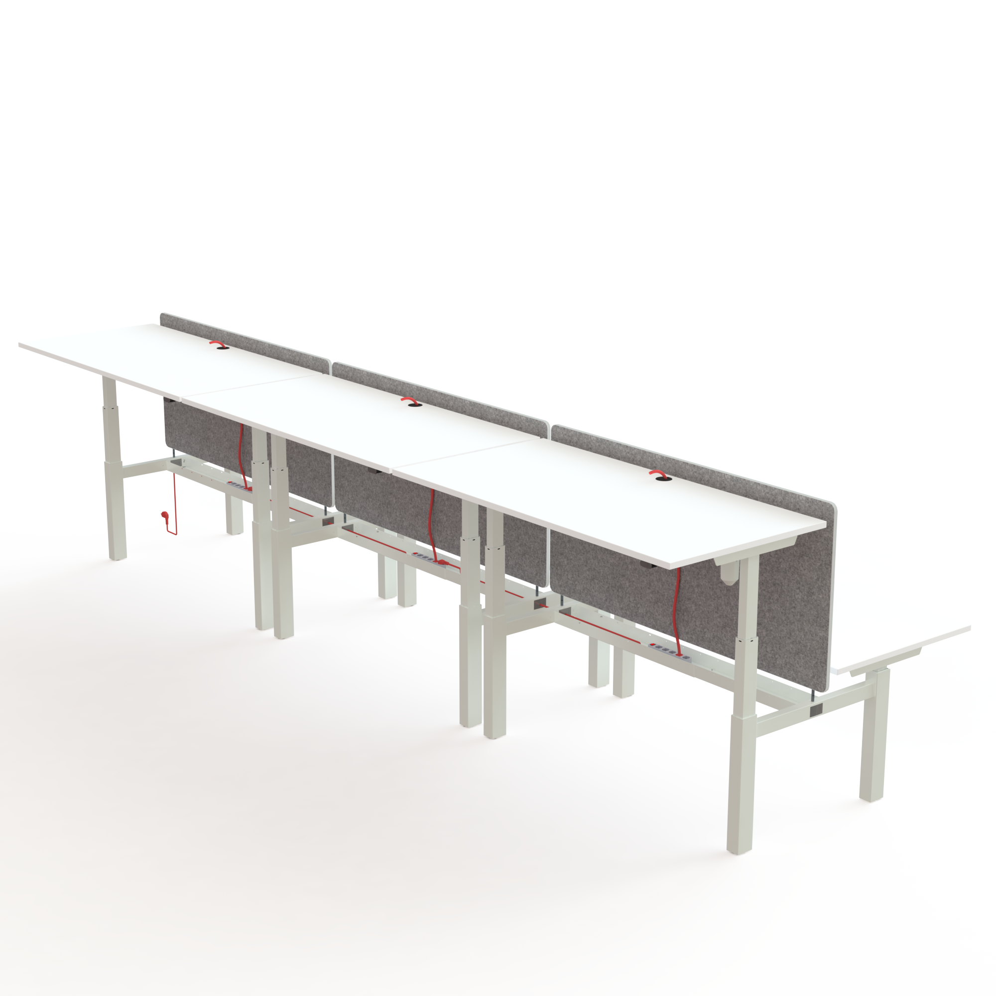 Elektrisch verstelbaar bureau | 120x80 cm | Wit met wit frame